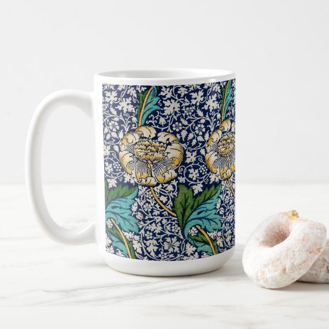Taza De Café William Morris Art Blue Mug (Con donut)