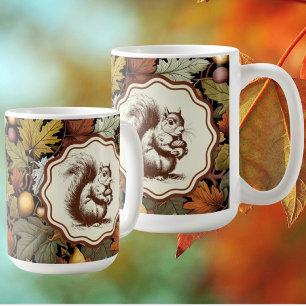 Taza De Café William Morris Autumn deja la ardilla