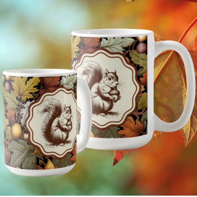 Taza De Café William Morris Autumn deja la ardilla (Hot apple cider anyone? Great hostess gift!)