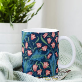 Taza De Café William Morris Blue Green Pink Floral Pattern