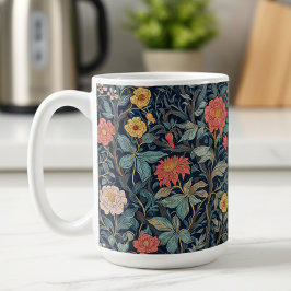 Taza De Café William Morris Blue Teal Arts & Crafts Floral