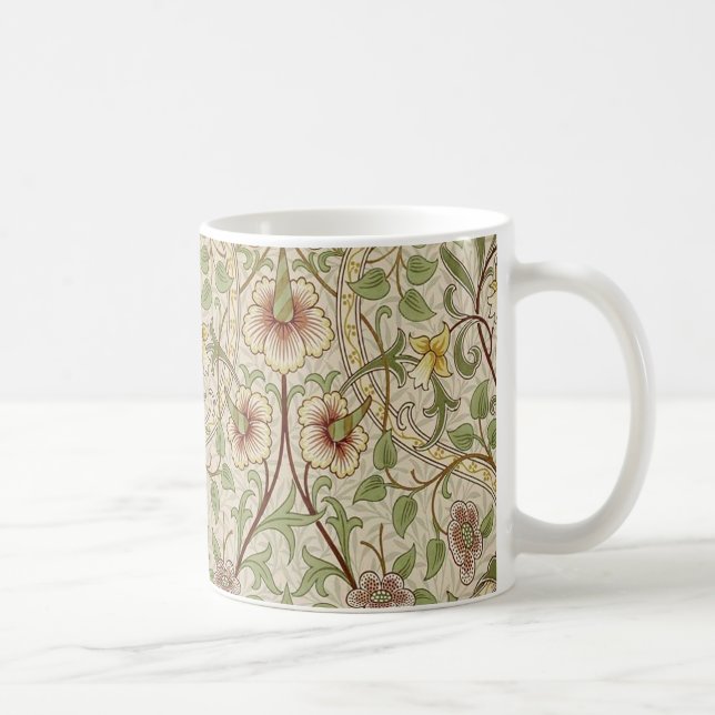 Taza De Café William Morris Daffodil Classic Flower Wallpaper (Derecha)
