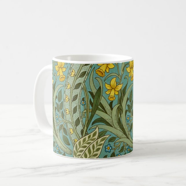 Taza De Café William Morris Daffodil Floral Pattern Classic (Anverso izquierdo)