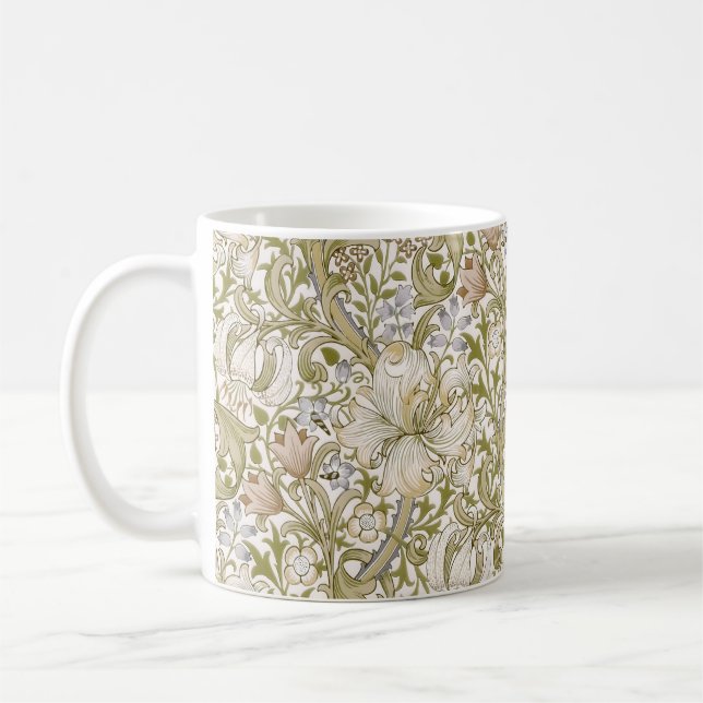 Taza De Café William Morris Golden Lily Garden Flower Classic (Izquierda)