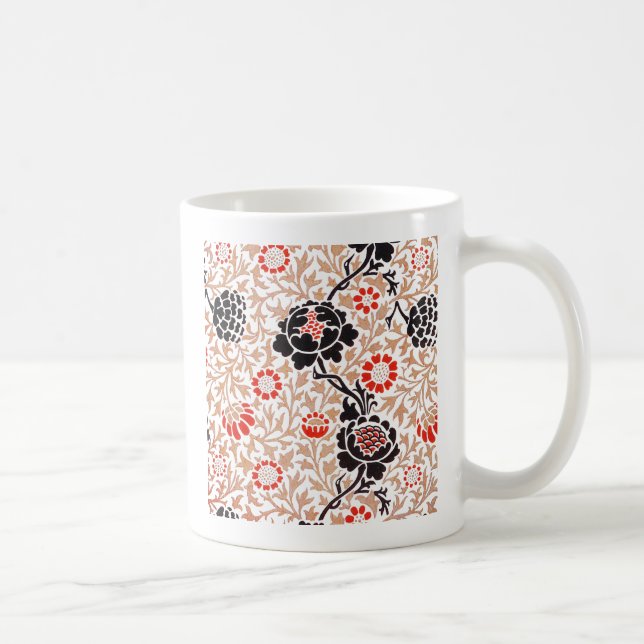 Taza De Café William Morris Grafton Diseño de Arte Botánico (Derecha)