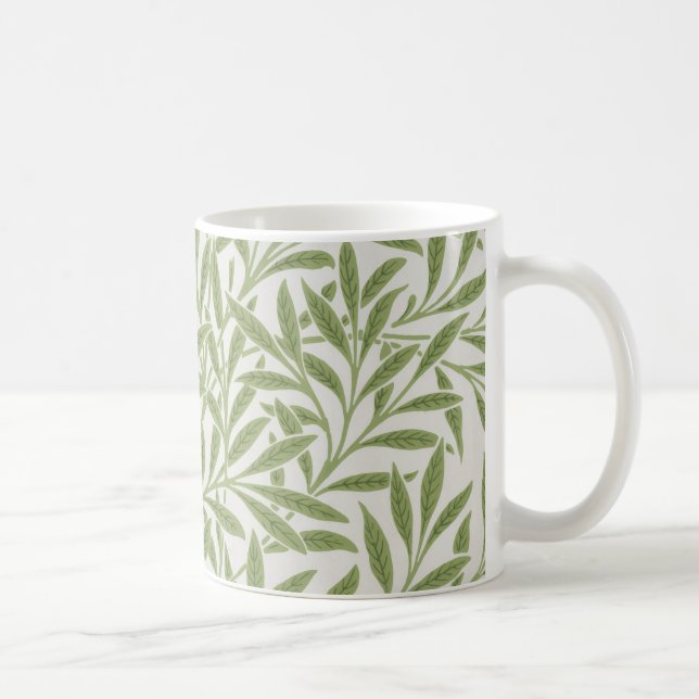 Taza De Café William Morris Green Floral Botanical Pattern (Derecha)