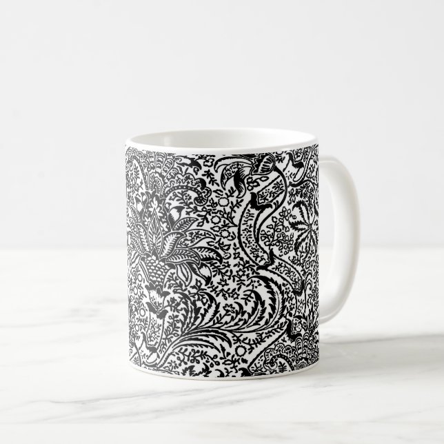 Taza De Café William Morris indio, blanco y negro (Anverso derecho)