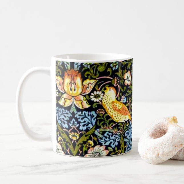 Taza De Café William Morris, ladrón de fresas, (Con donut)