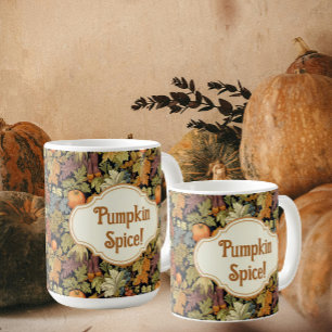 Taza De Café William Morris Otoño Pumpkin Spice Personalizado