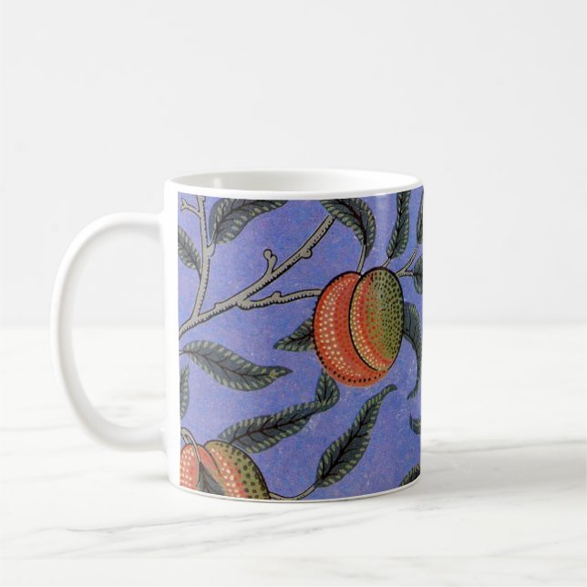 Taza De Café William Morris Papel de fondo azul granate (Izquierda)