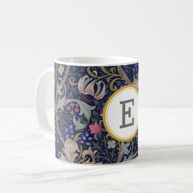 Taza De Café William Morris PERSONALIZADO INICIAL (Anverso izquierdo)