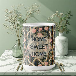 Taza De Café William Morris Pink Roses Trellis Home Sweet Home