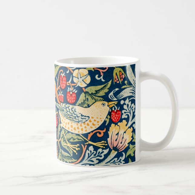 Taza De Café William Morris Strawberry Thief Floral Art Nouveau (Derecha)