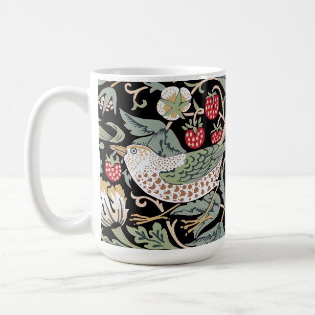 Taza De Café William Morris Strawberry Thief I Aves Negras (Izquierda)
