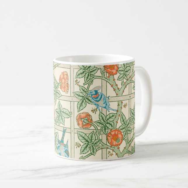 Taza De Café William Morris Trellis Victorian Wallpaper (Anverso derecho)