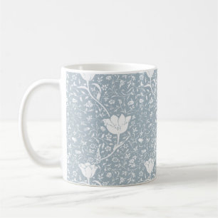 Taza De Café William Morris Tulips en el patrón blanco
