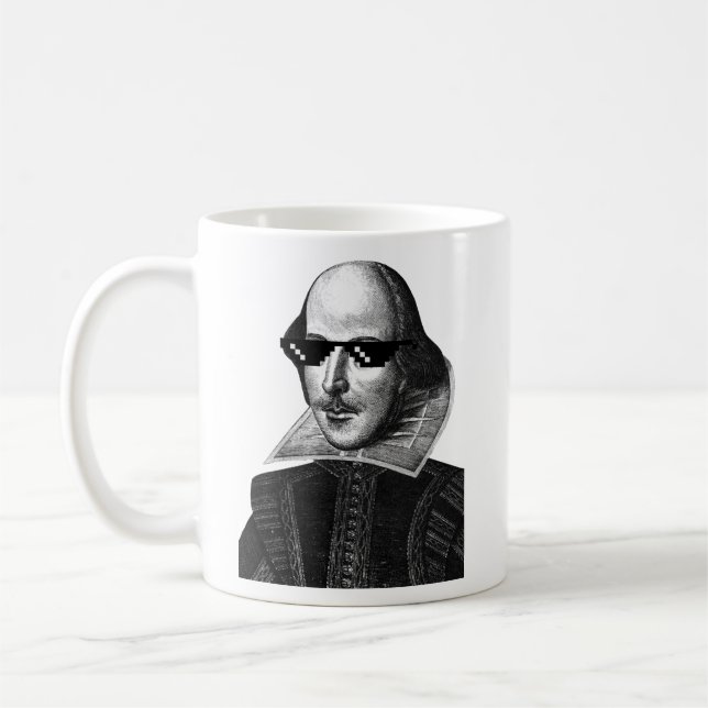 Taza De Café William Shakespeare con Sunglases Classic (Izquierda)