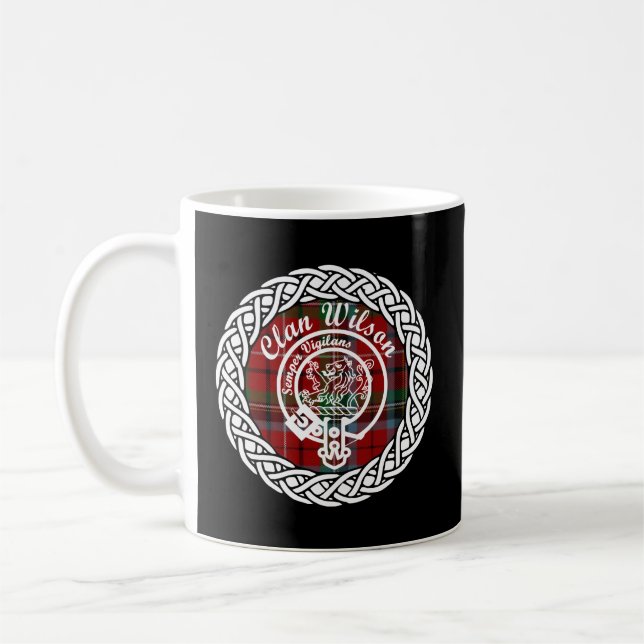 Taza De Café Wilson Apellido Apellido Escocia Clan Tartan Badg (Izquierda)