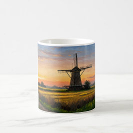 Taza De Café Windmill In The Countryside