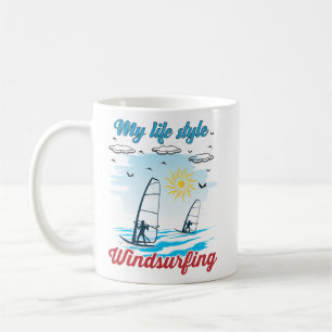 Taza De Café Windsurf es mi café de vidrio escarpado al estilo 