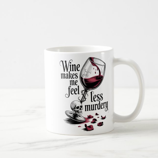 Taza De Café Wine Make Me Feel Less Murdery Funny Gothic Witch  (Derecha)