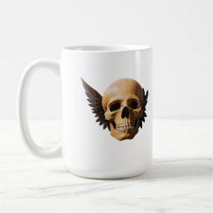 Taza De Café Winged Skull Symbolizing Mortality and Freedom