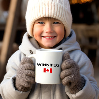 Taza De Café Winnipeg Canadá Bandera canadiense color claro