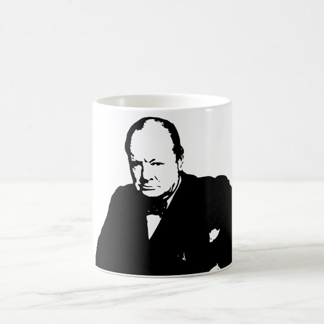 Taza De Café Winston Churchill -- Blanco y negro (Centro)