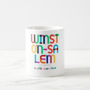 Taza De Café Winston-Salem North Carolina Mid Century, Pop Art,