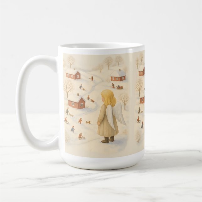 Taza De Café Winter Angel Mug Christmas Village Gift (Izquierda)