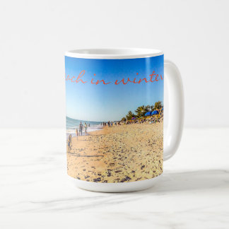 Taza De Café Winter Beach Scene Mug