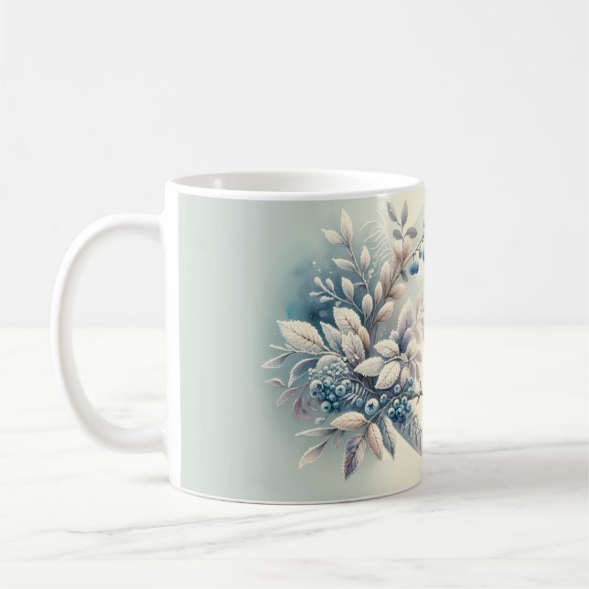 Taza De Café Winter Bluebird Berry Wreath (Izquierda)