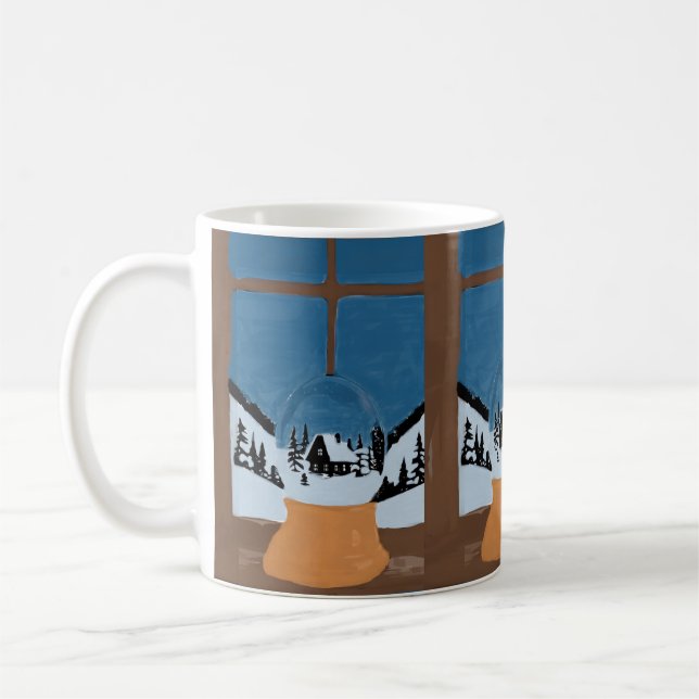 Taza De Café Winter Classic Mug Customizable - Snow Globe (Izquierda)
