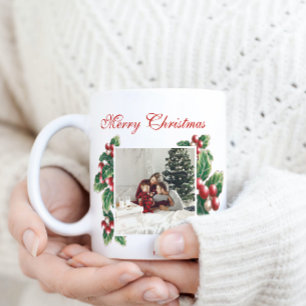 Taza De Café Winter Floral Berries   NAVIDADES   Foto familiar