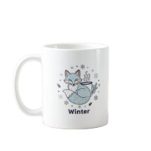 Taza de café Winter Fox – Taza de cerámica de copo