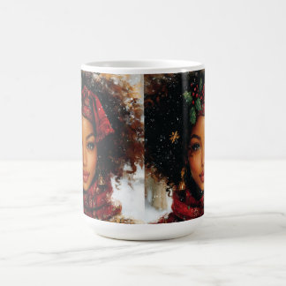 Taza De Café Winter Glow Afrocentric Queen – Holiday Art