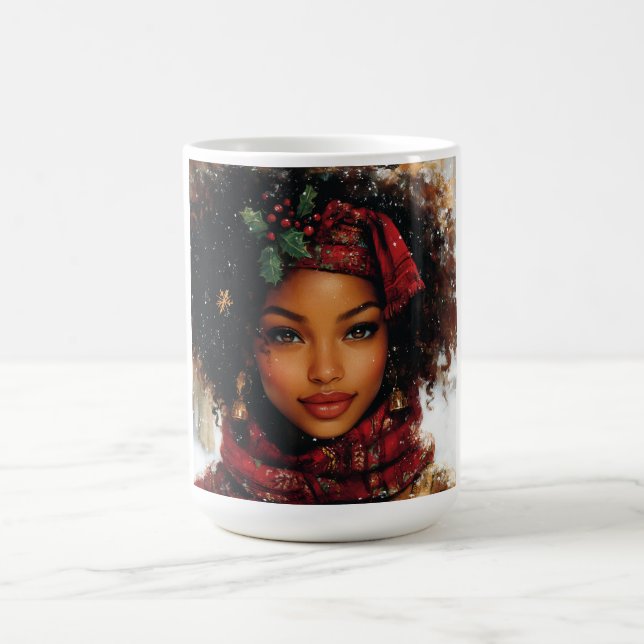 Taza De Café Winter Glow Afrocentric Queen – Holiday Art (Centro)