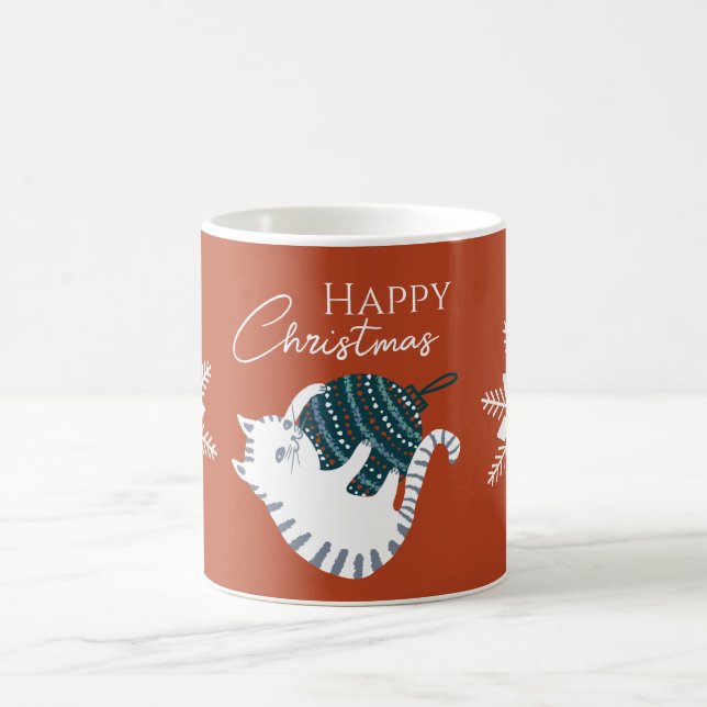 Taza De Café Winter Happy Christmas Toy Cat Gift  (Centro)