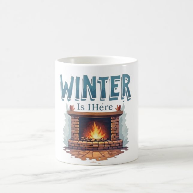 Taza De Café Winter Is Here Fireplace Mug – Cozy Fire Design (Centro)