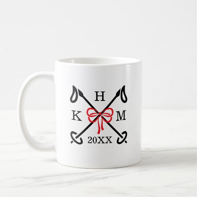 Taza De Café Winter Ski Slopes Monogram Mug (Izquierda)