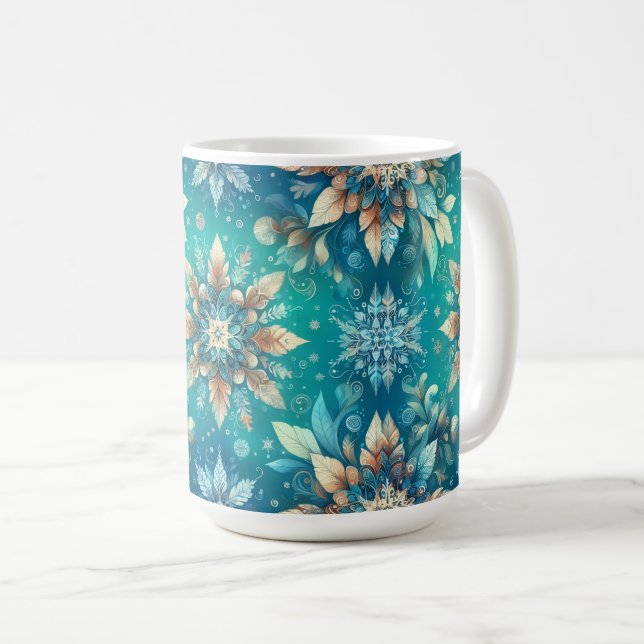 Taza De Café Winter Snowflakes  (Anverso derecho)