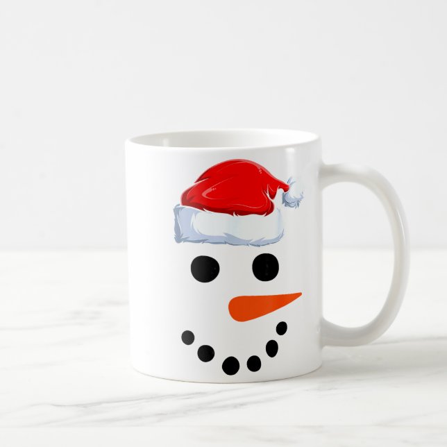 Taza De Café Winter Snowman Face Costume Christmas Snowman  (Derecha)