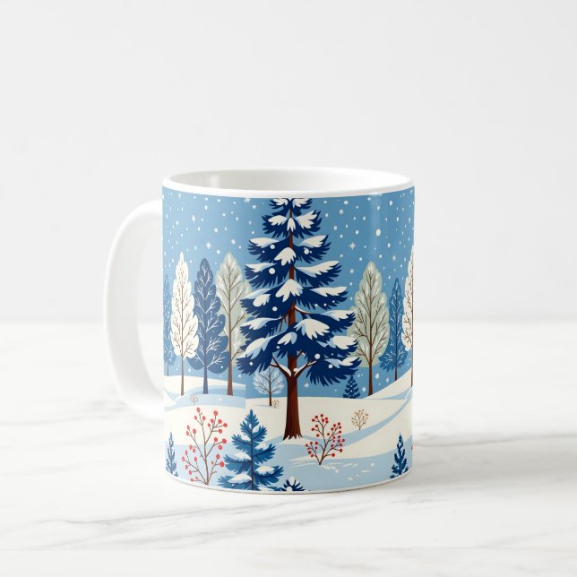 Taza De Café Winter Trees in Snow (Anverso izquierdo)