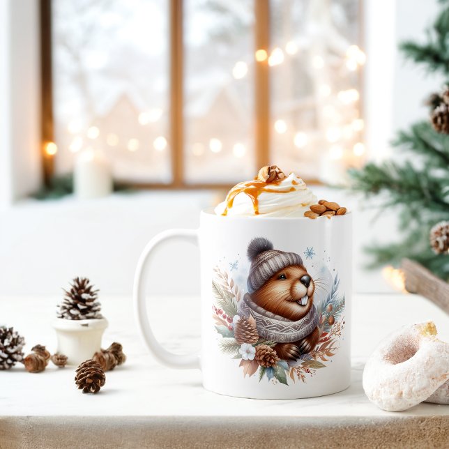 Taza De Café Winter Vibes Beaver - (Subido por el creador)