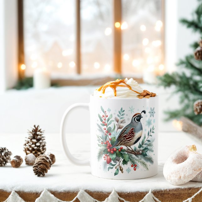 Taza De Café Winter Vibes California Quail (Subido por el creador)
