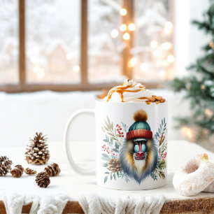 Taza De Café Winter Vibes Mandrill Monkey -