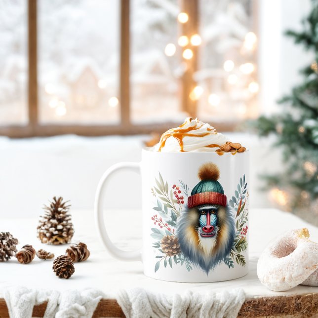 Taza De Café Winter Vibes Mandrill Monkey - (Subido por el creador)