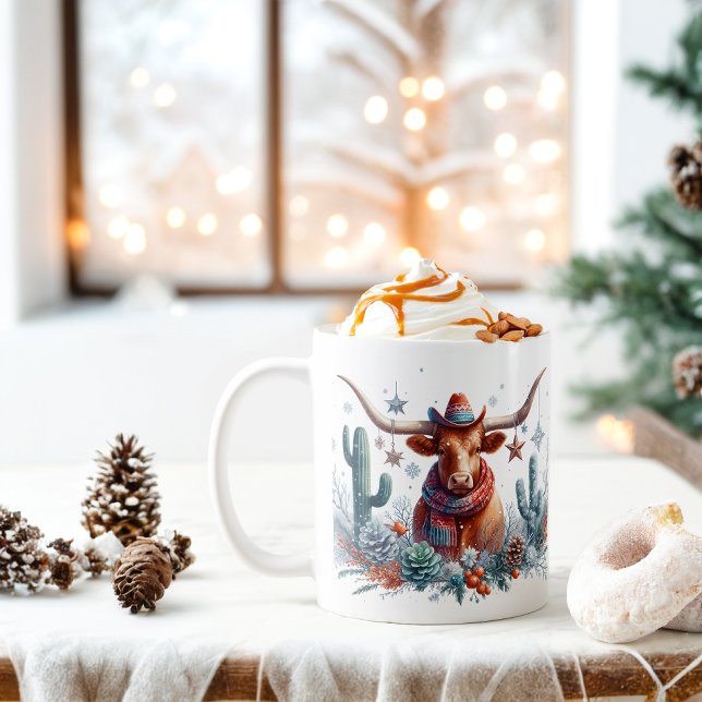 Taza De Café Winter Vibes Texas Longhorn - (Subido por el creador)