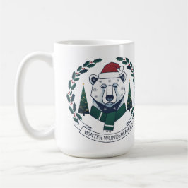 Taza De Café Winter Wonderland Bear – Cute Santa Hat Christmas 