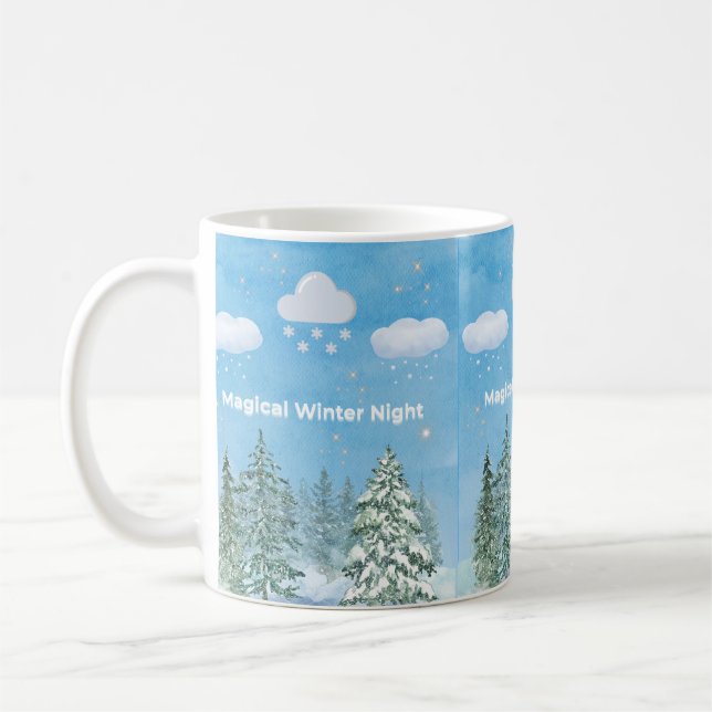 Taza De Café "Winter Wonderland: Snow & Stars" (Izquierda)